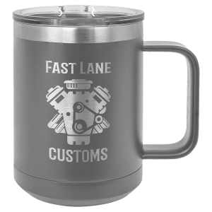 15oz Insulated coffee mugs (customer supplied logo) - Slandis Creations LLC