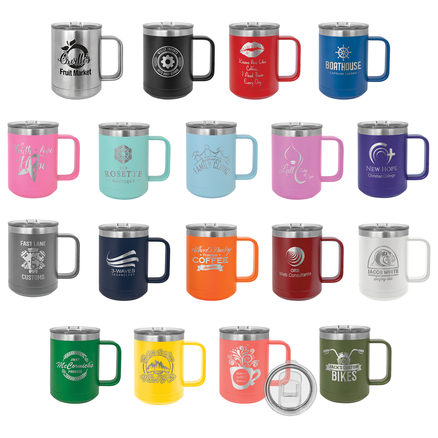 15oz Insulated coffee mugs (customer supplied logo) - Slandis Creations LLC