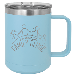 15oz Insulated coffee mugs (customer supplied logo) - Slandis Creations LLC