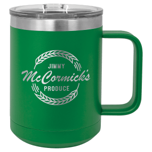 15oz Insulated coffee mugs (customer supplied logo) - Slandis Creations LLC