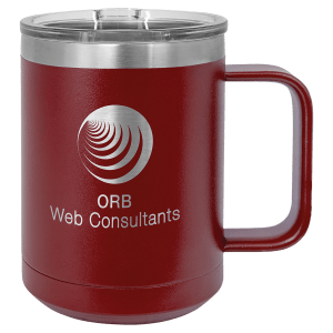 15oz Insulated coffee mugs (customer supplied logo) - Slandis Creations LLC