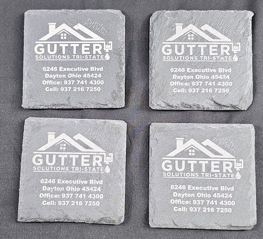 Slate coasters (customer provided logo)