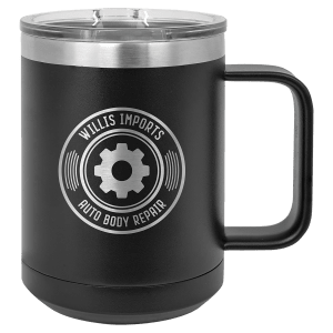 15oz Insulated coffee mugs (customer supplied logo)