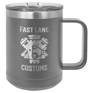 15oz Insulated coffee mugs (customer supplied logo)