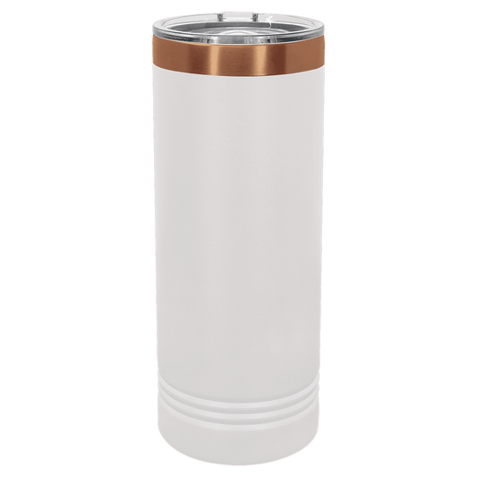 22oz White/Rose Tumbler - Slandis Creations LLC