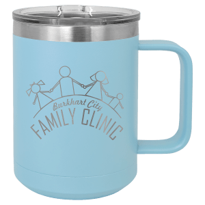 15oz Insulated coffee mugs (customer supplied logo)