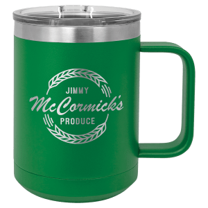 15oz Insulated coffee mugs (customer supplied logo)