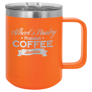 15oz Insulated coffee mugs (customer supplied logo)