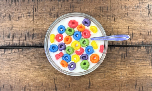 Mini Fruit Loop cereal bowl candles - Slandis Creations LLC