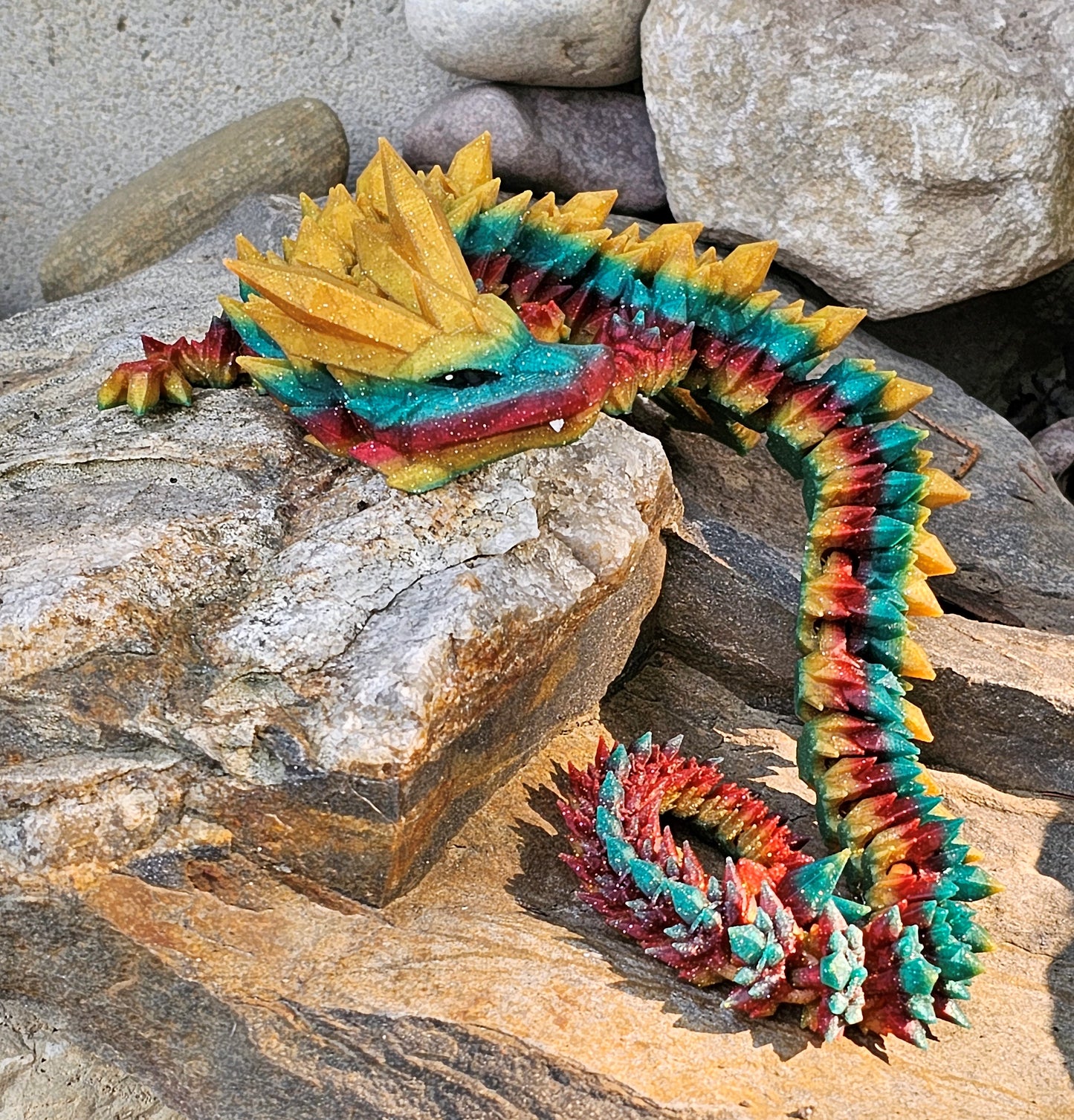 XL Rasta Crystal Dragons - Slandis Creations LLC